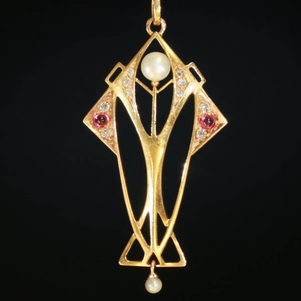 Magnificent Art Nouveau pendant with precious stones (image 3 of 7)